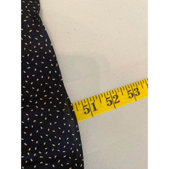 Dana Buchman Midi Dress Black White Dots Short Sleeve Collared Buttons up Silk - Picture 3 of 10